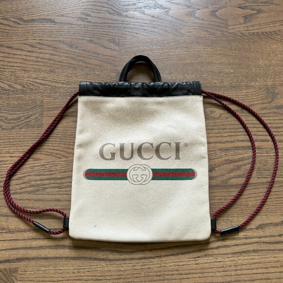 Gucci Cream Leather Backpack - Picture 1 of 8